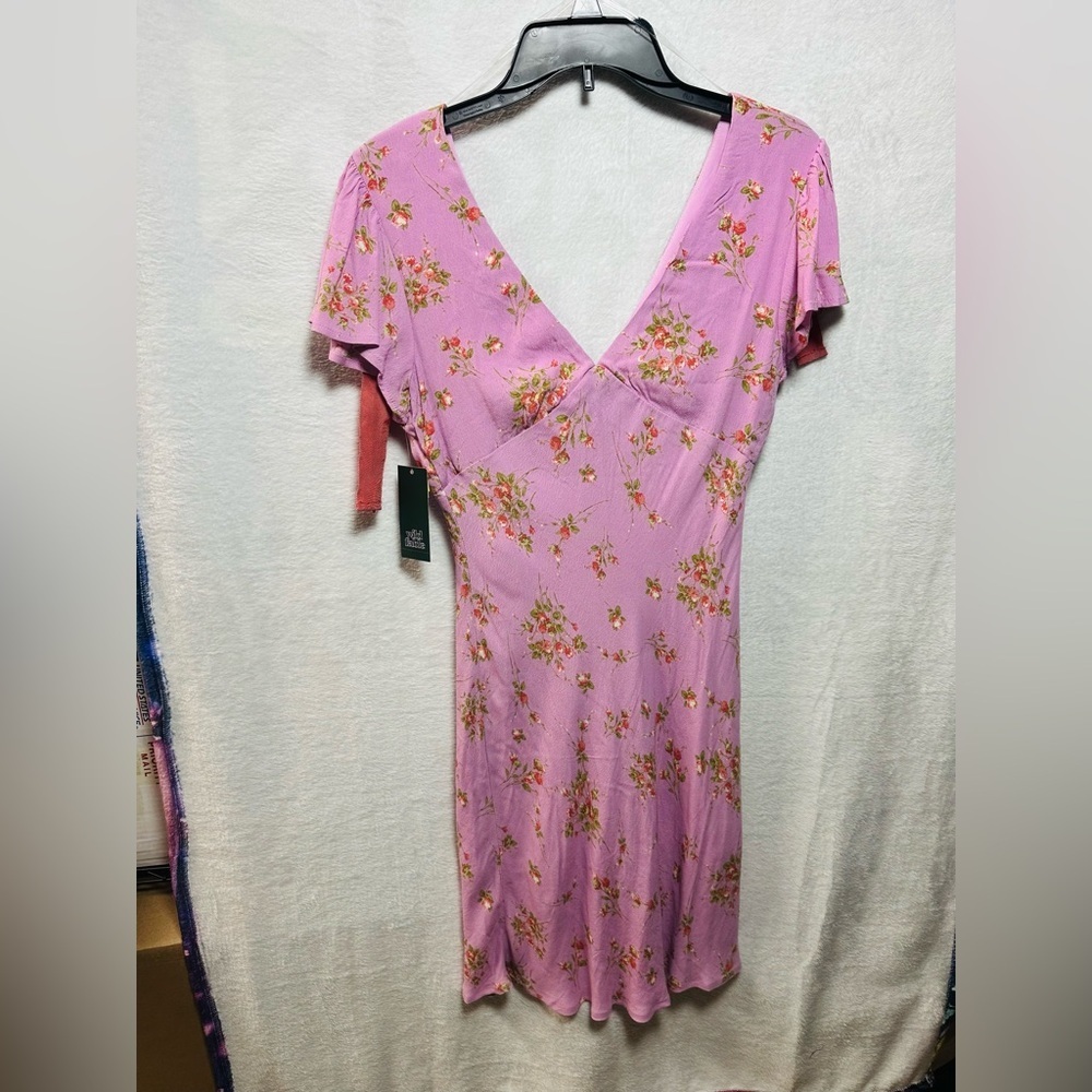 wild fable Pink Floral Tie-Shoulder Mini Dress - Picture 3 of 6